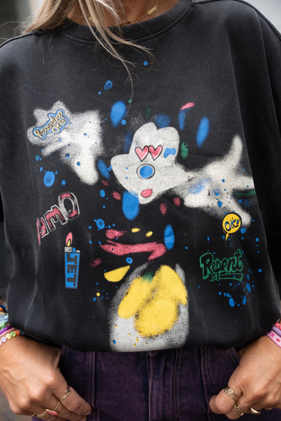 Sweater Mickey Antraciet