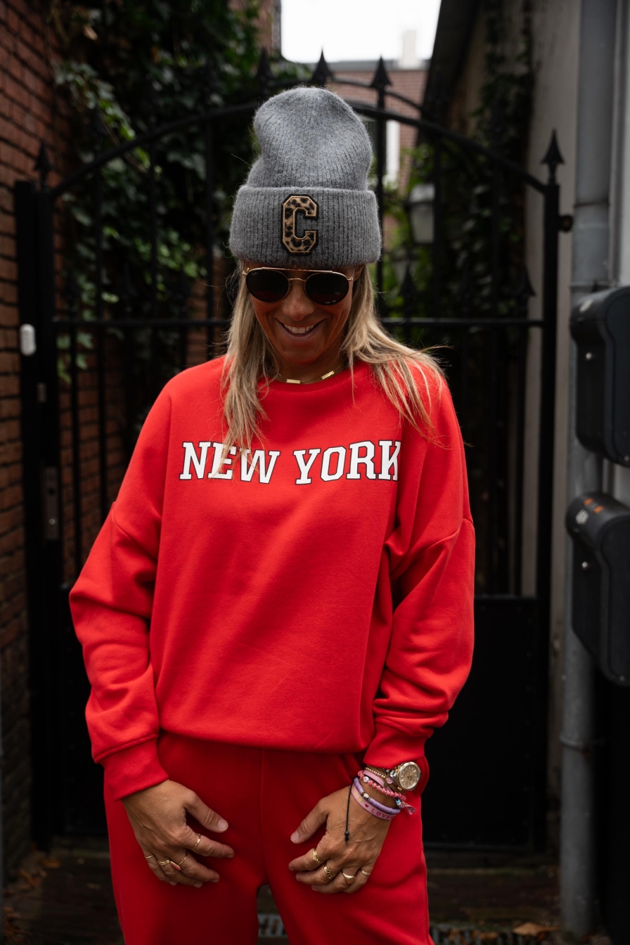 Sweater NEW YORK Rood