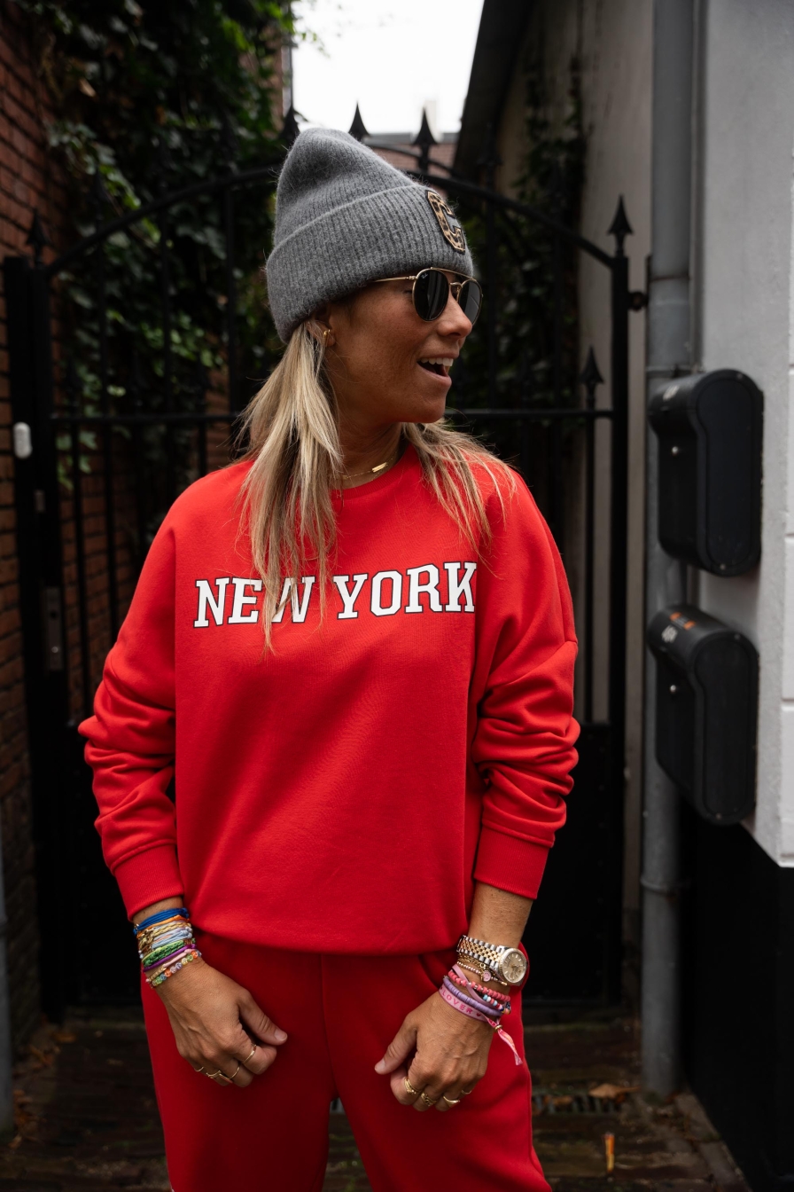 Sweater NEW YORK Rood