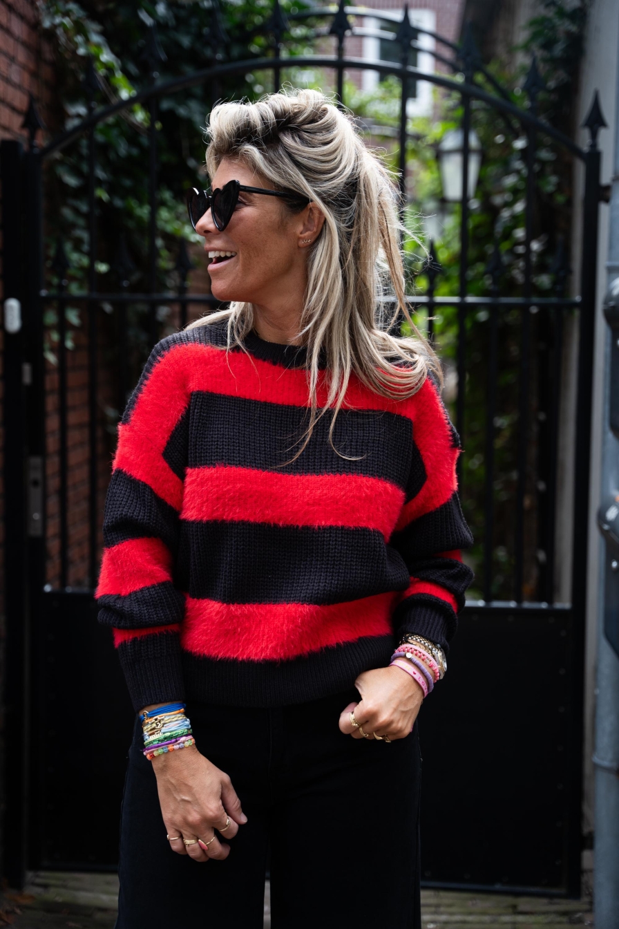 Trui Black - Racing Red