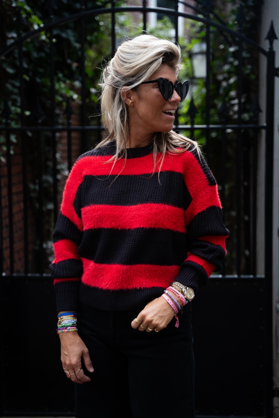 Trui Black - Racing Red