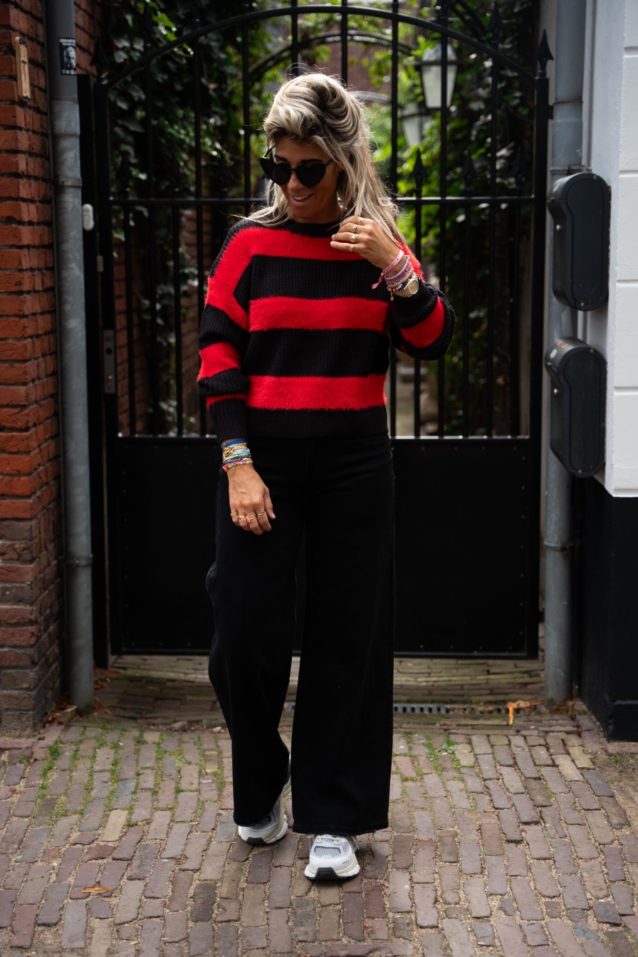 Trui Black - Racing Red