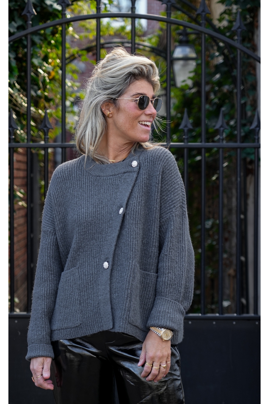 Overlap Vest Elsa Grijs