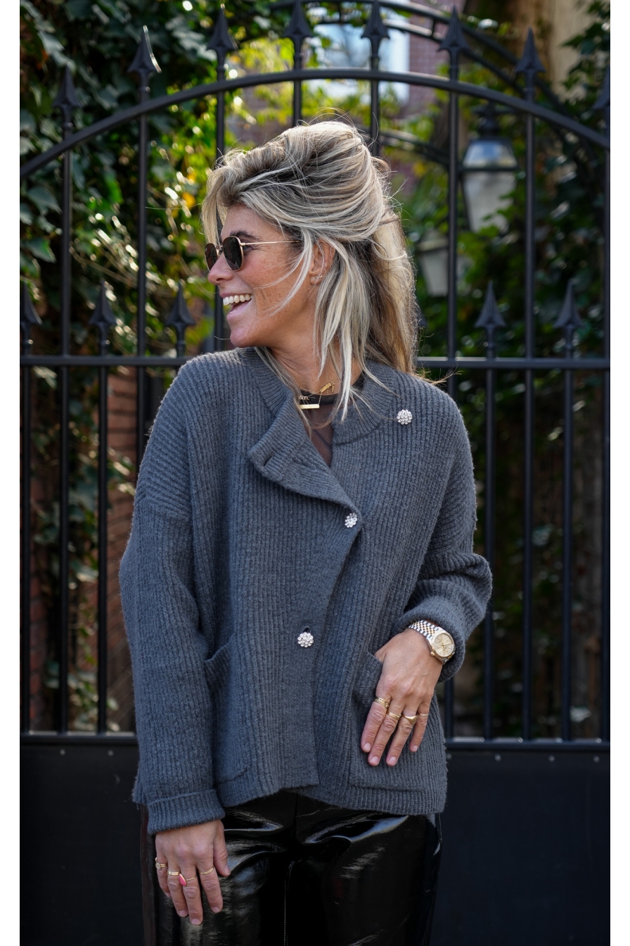 Overlap Vest Elsa Grijs