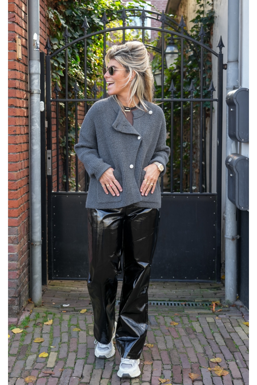 Overlap Vest Elsa Grijs