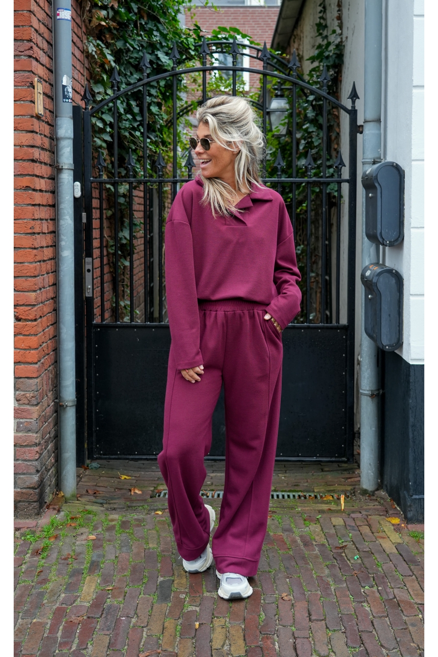Wide Leg Broek Mitchy Bordeaux