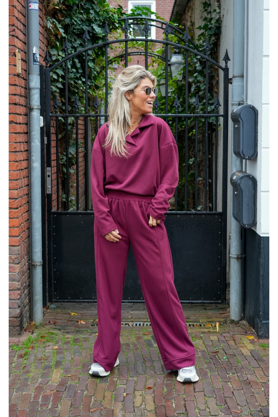 Wide Leg Broek Mitchy Bordeaux