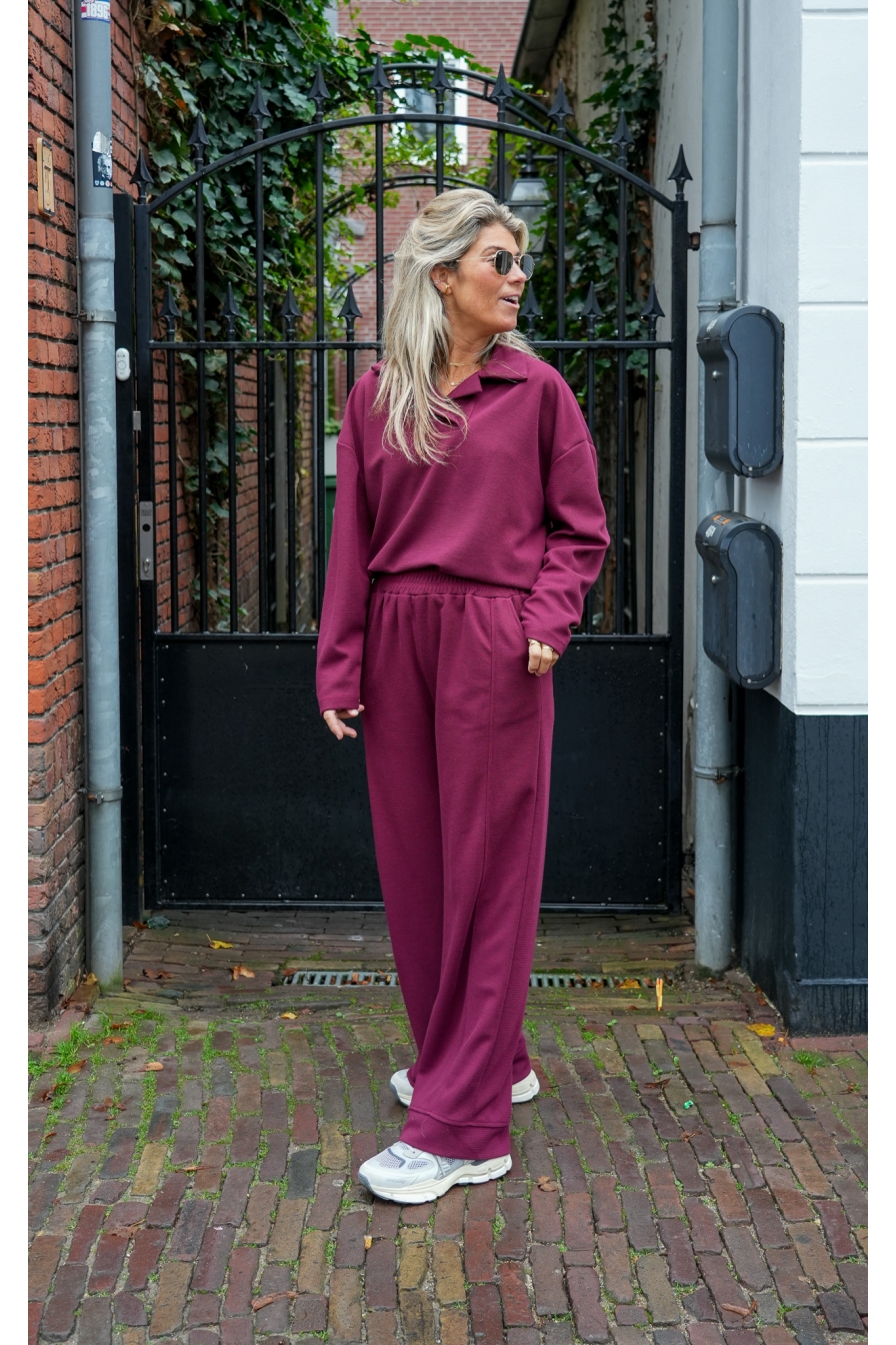 Wide Leg Broek Mitchy Bordeaux