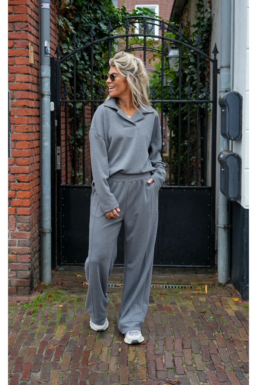 Wide Leg Broek Mitchy Grijs