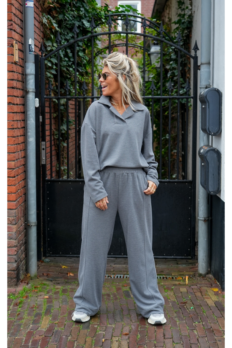 Wide Leg Broek Mitchy Grijs