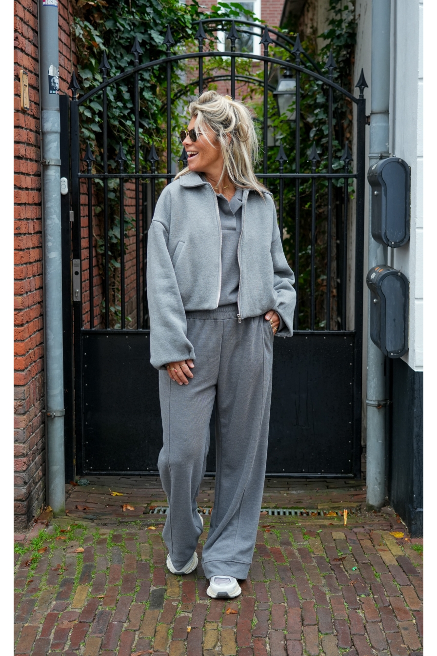 Wide Leg Broek Mitchy Grijs