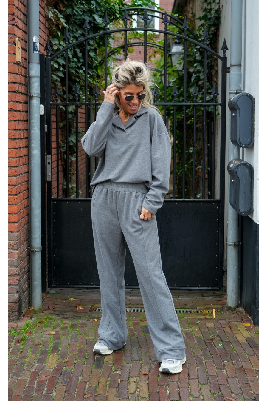 Wide Leg Broek Mitchy Grijs