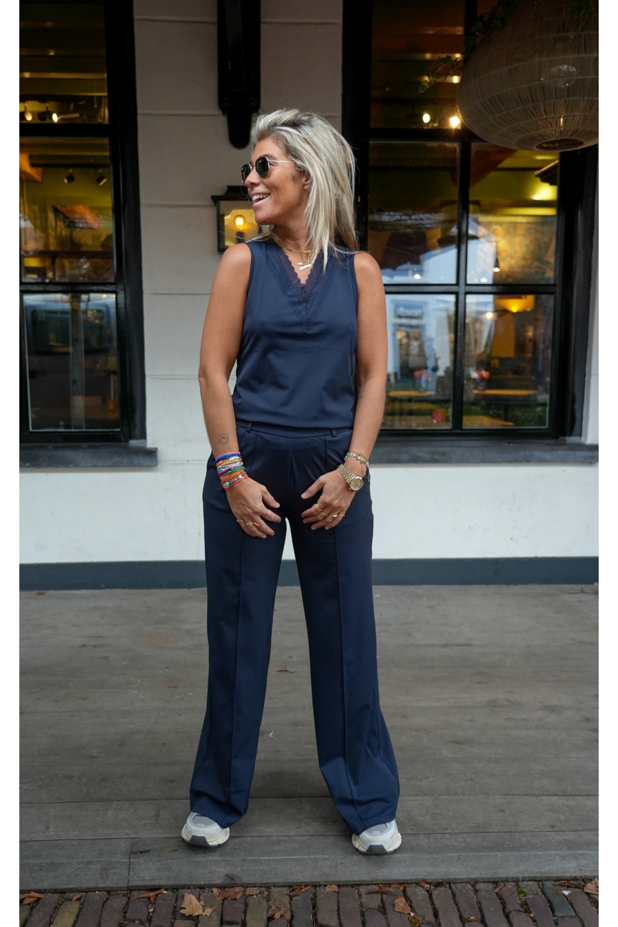 Travel Top V-Hals Donkerblauw