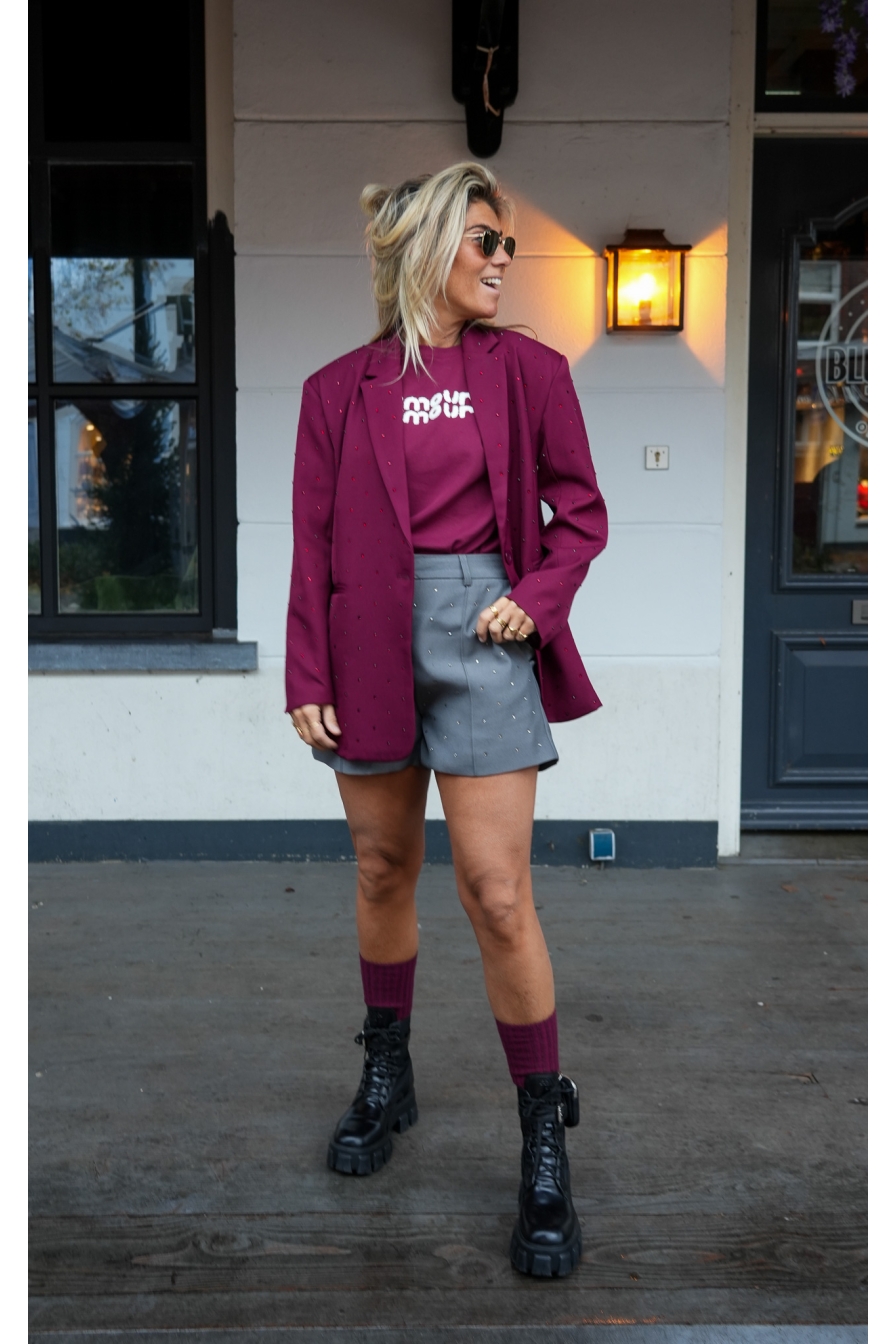Blazer Sparkle Monique Bordeaux