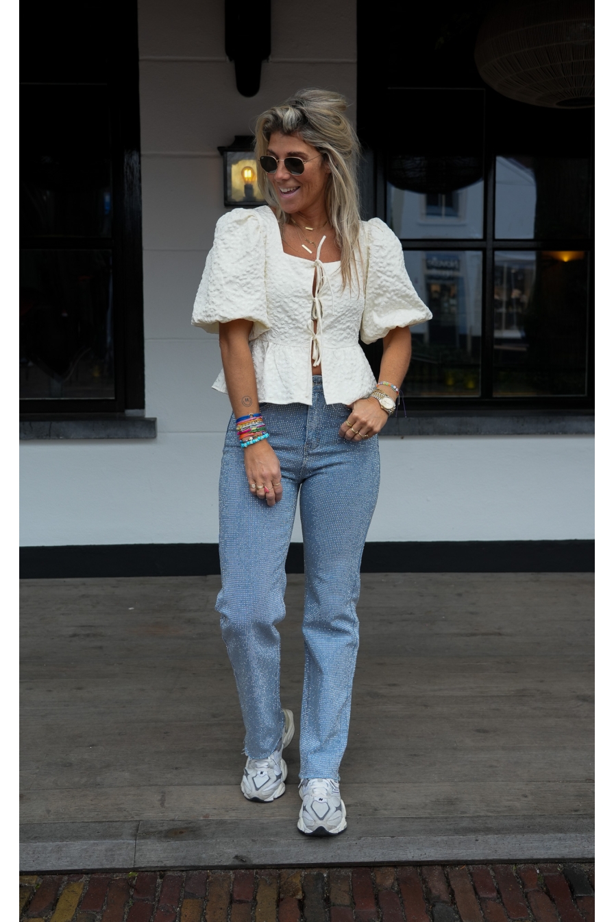 Blouse Pofmouw Beige