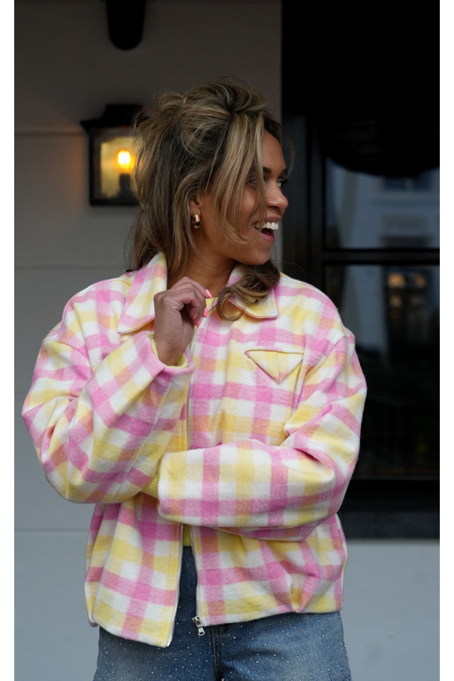 Bomber Yasmine Geel - Roze