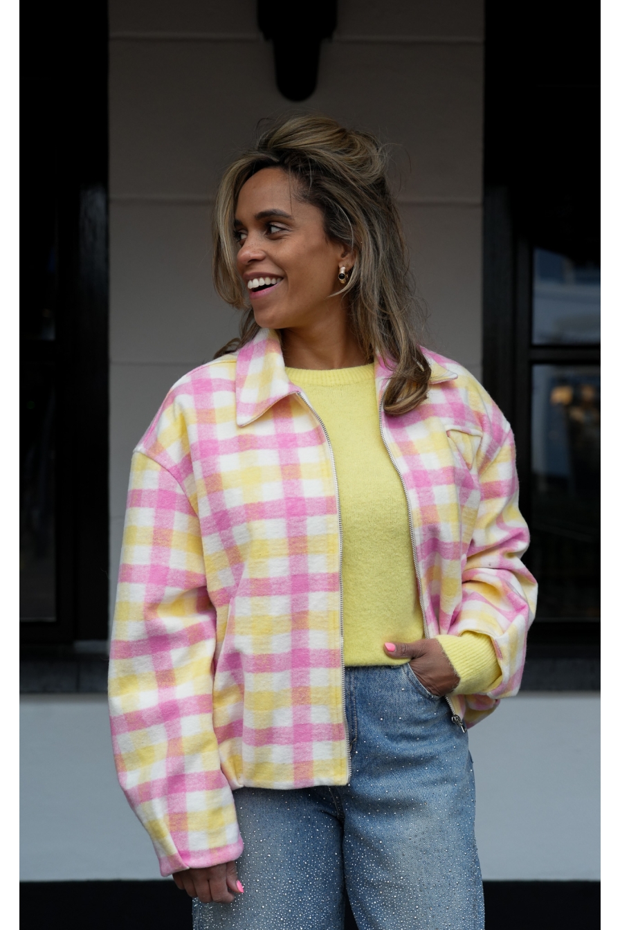 Bomber Yasmine Geel - Roze