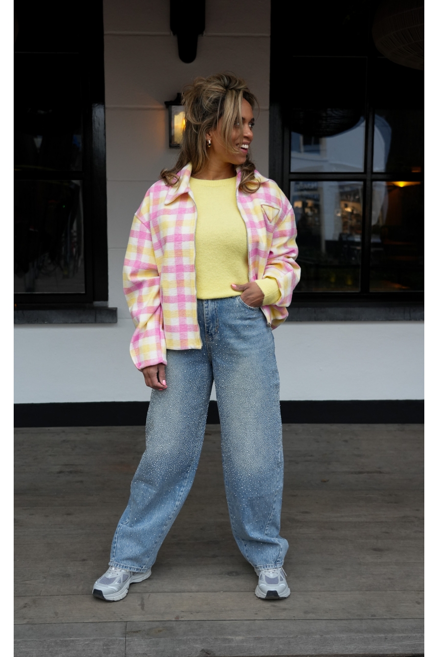 Bomber Yasmine Geel - Roze