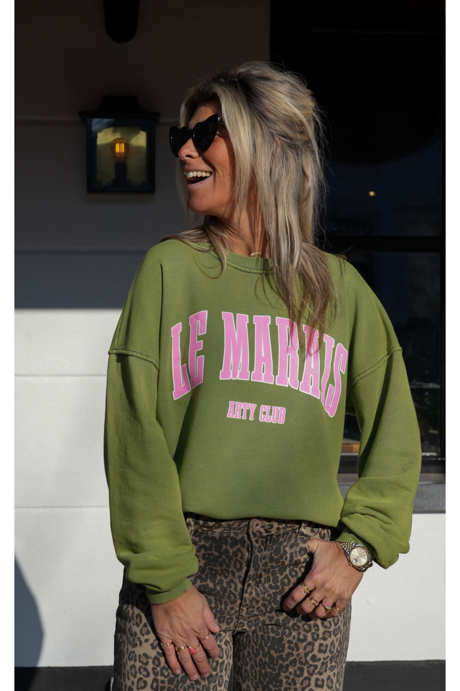 Sweater AC Groen Roze