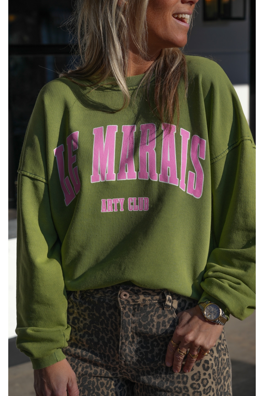 Sweater AC Groen Roze