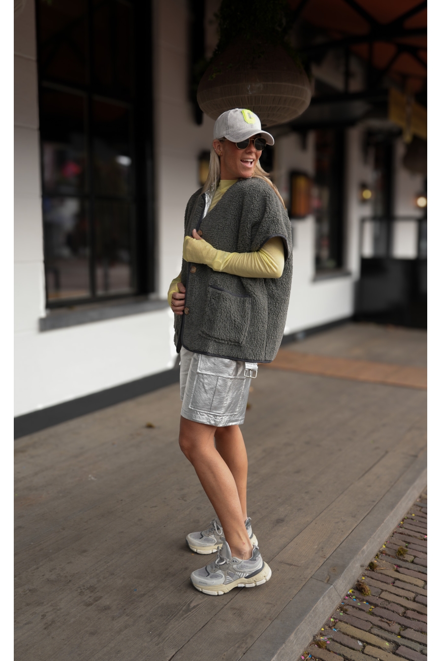 Teddy Gilet Gilles Donkergrijs