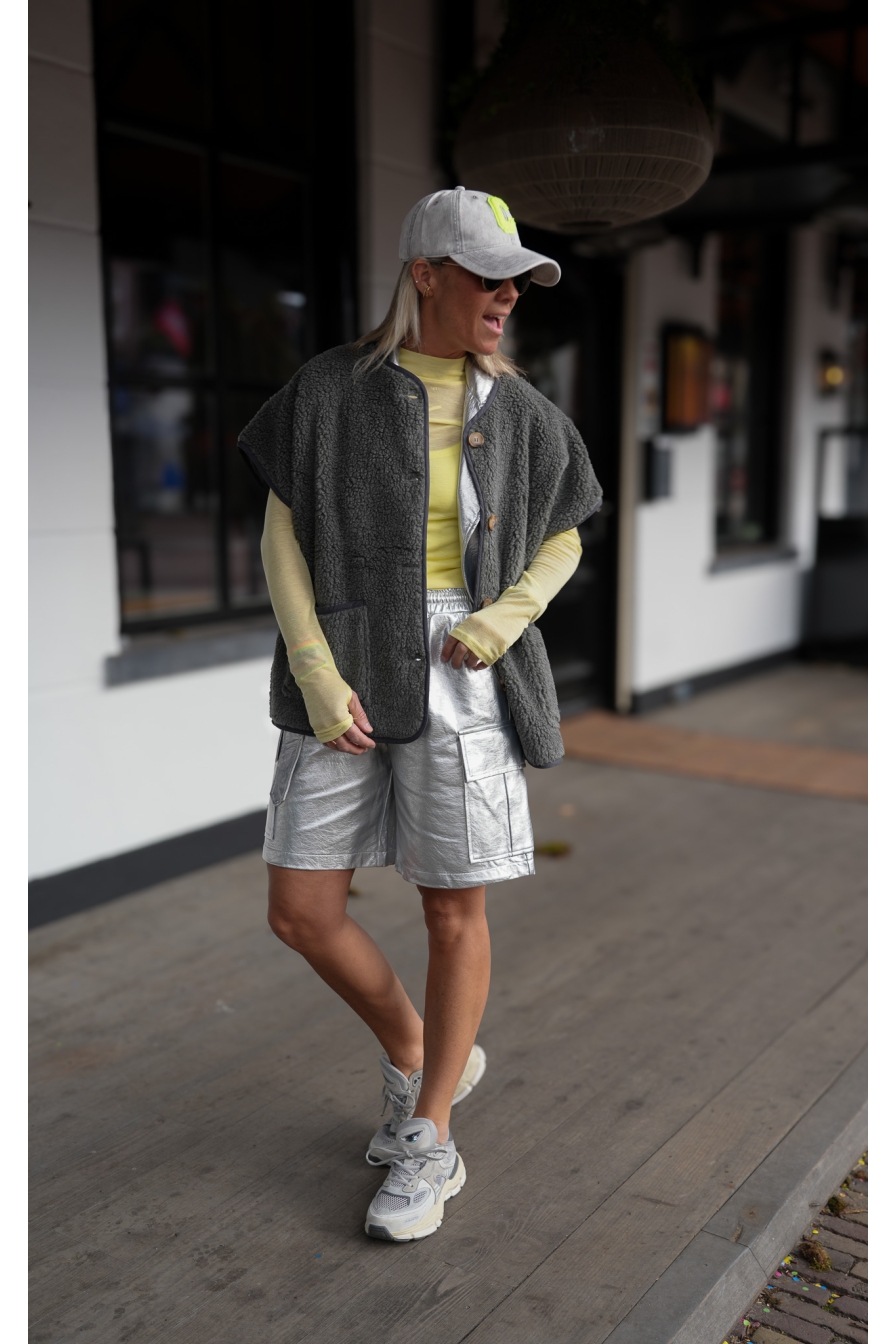 Teddy Gilet Gilles Donkergrijs