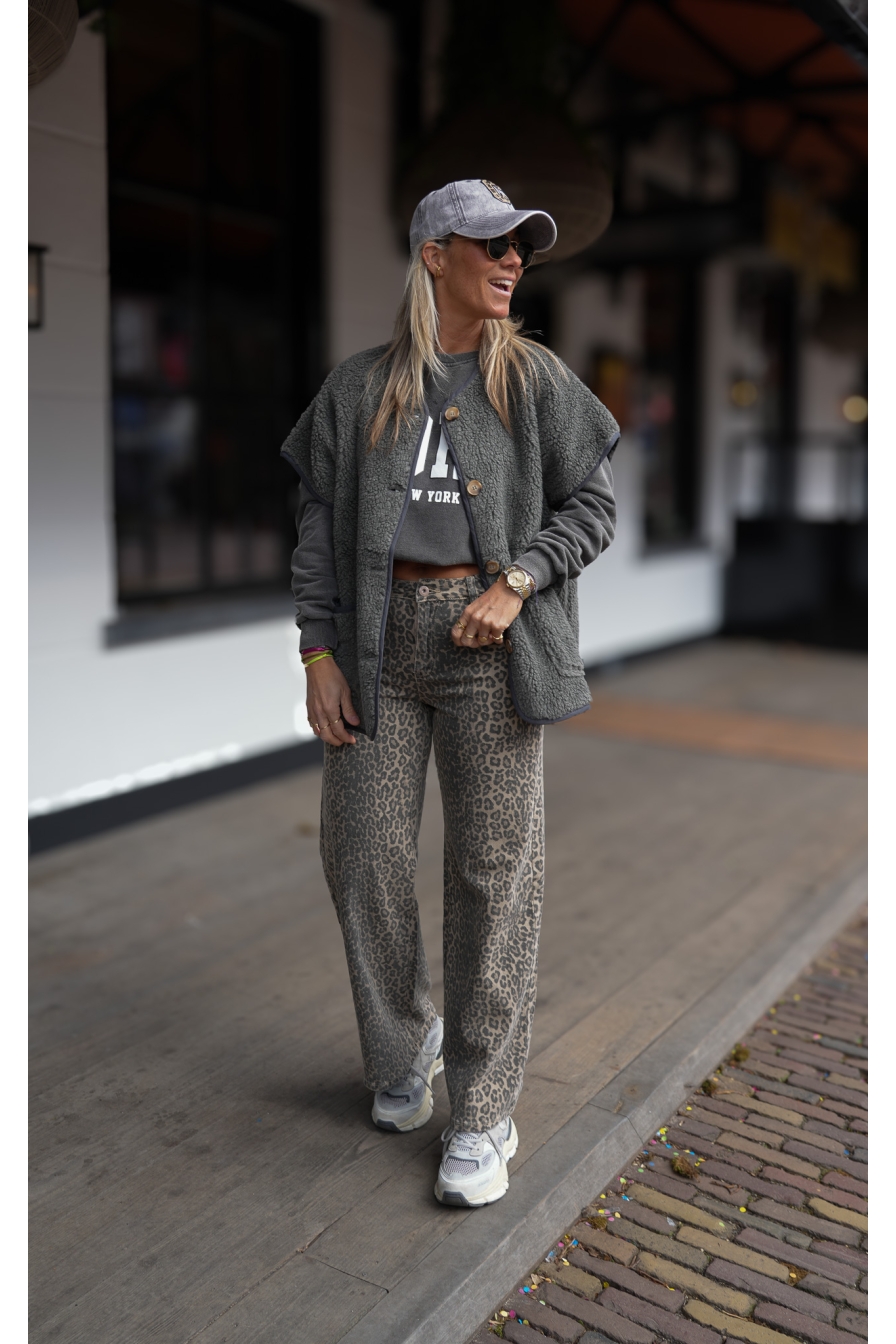 Teddy Gilet Gilles Donkergrijs