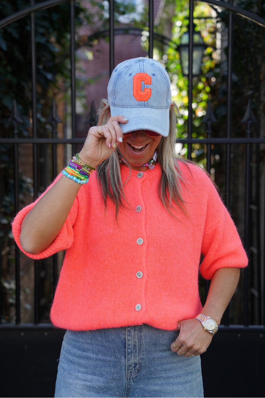 Cap C Denim Oranje