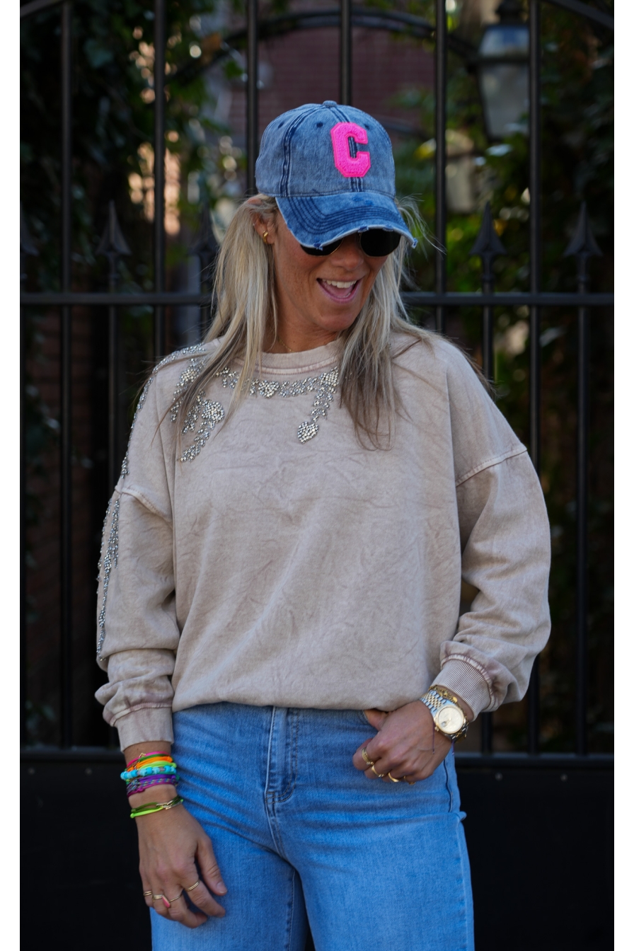 Stonewashed Sweater Loeki Camel