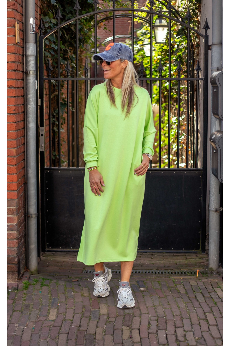 Sweaterdress Gyia Limegroen