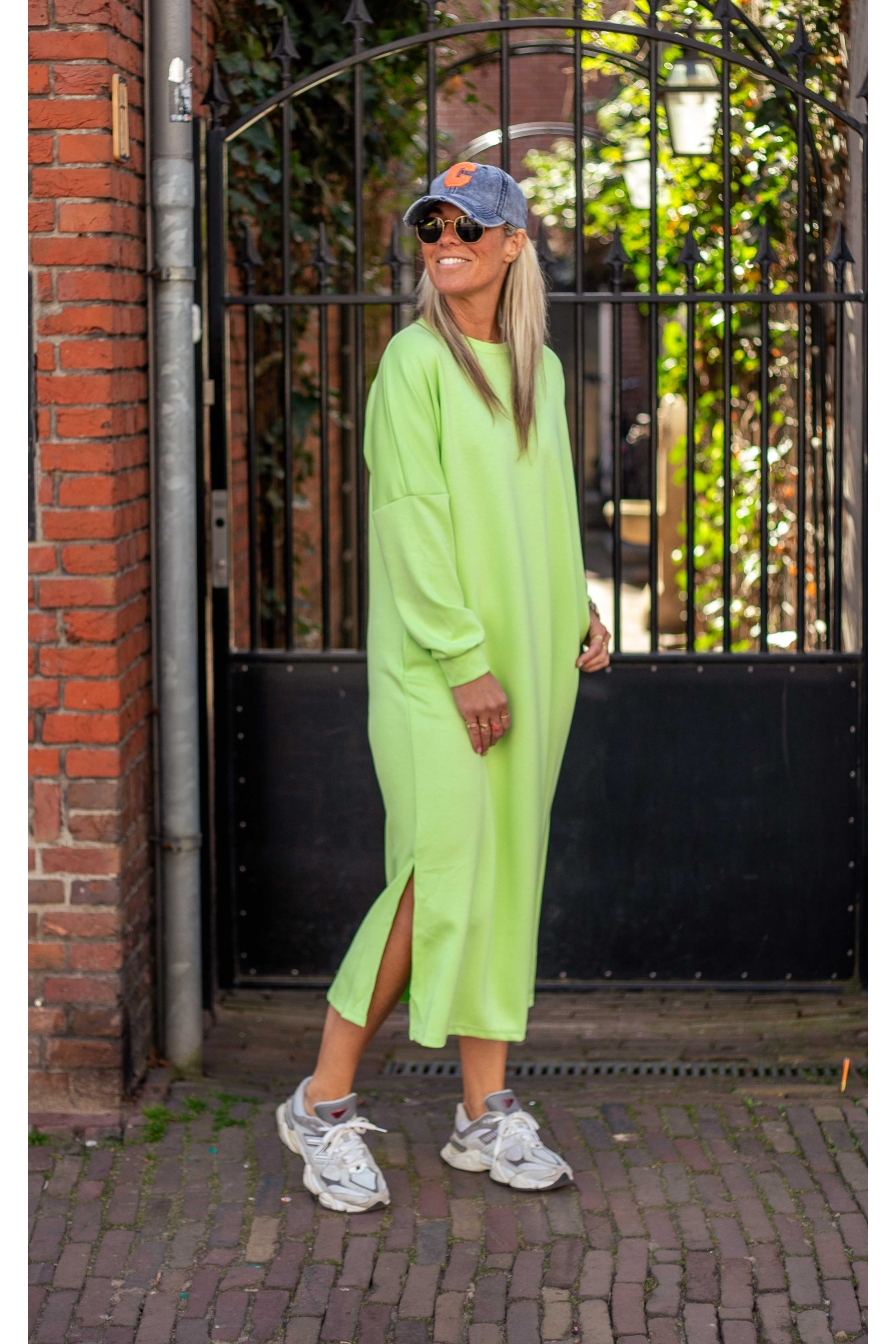 Sweaterdress Gyia Limegroen