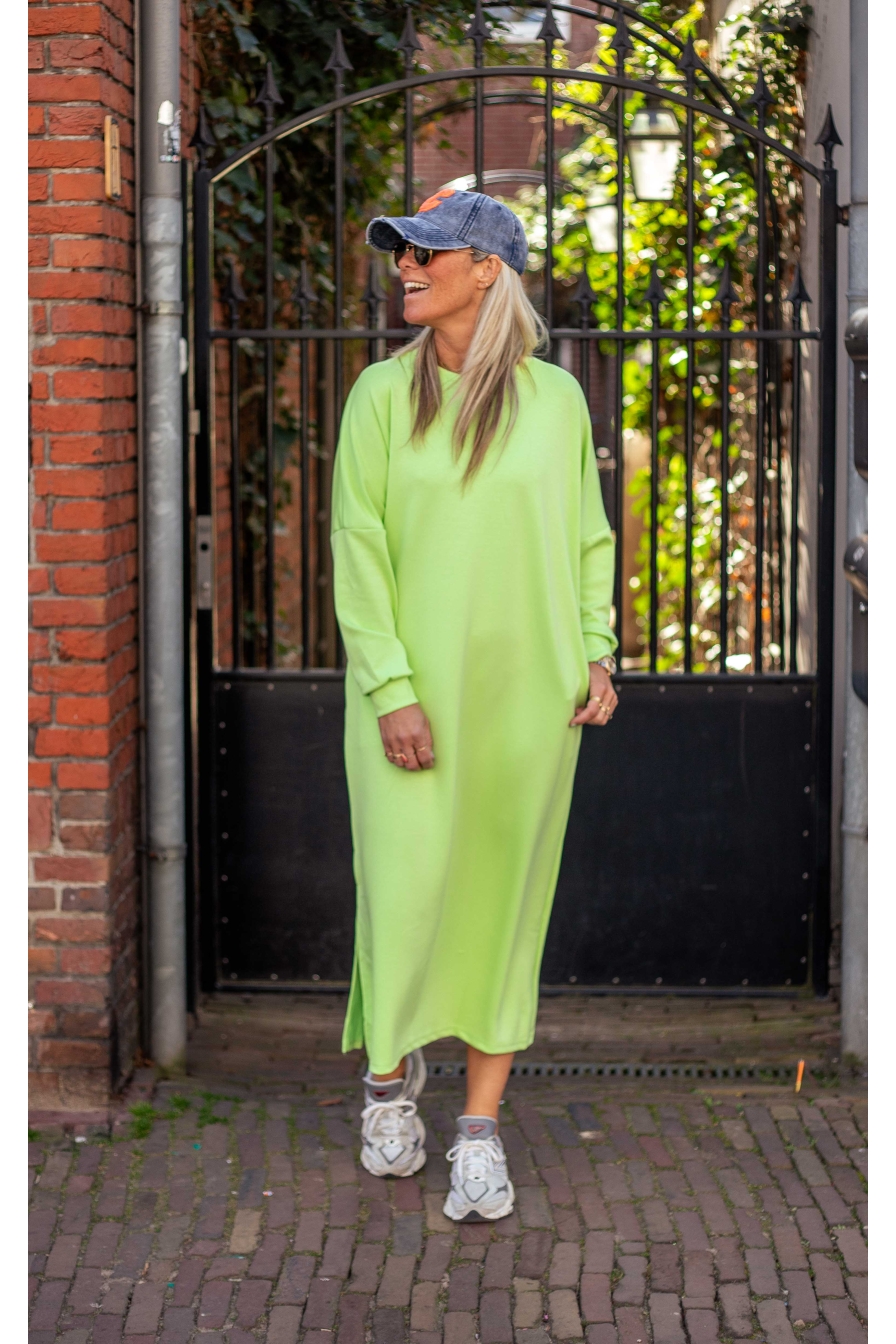 Sweaterdress Gyia Limegroen
