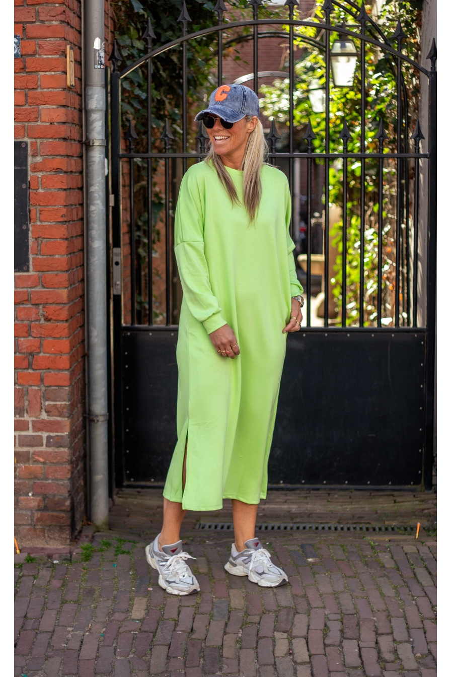 Sweaterdress Gyia Limegroen