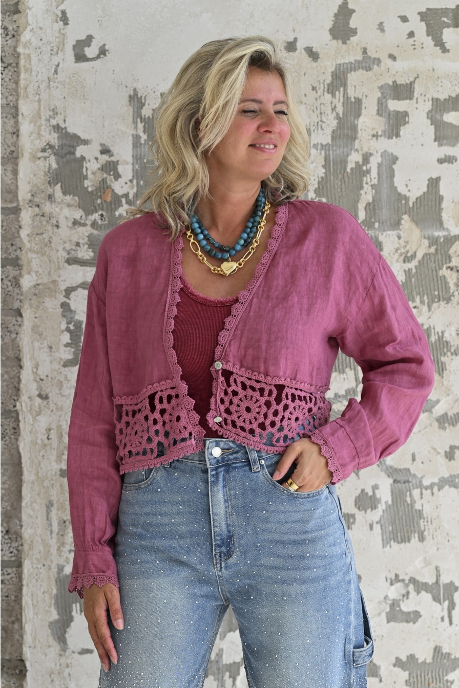 Linnen Top Meau Roze