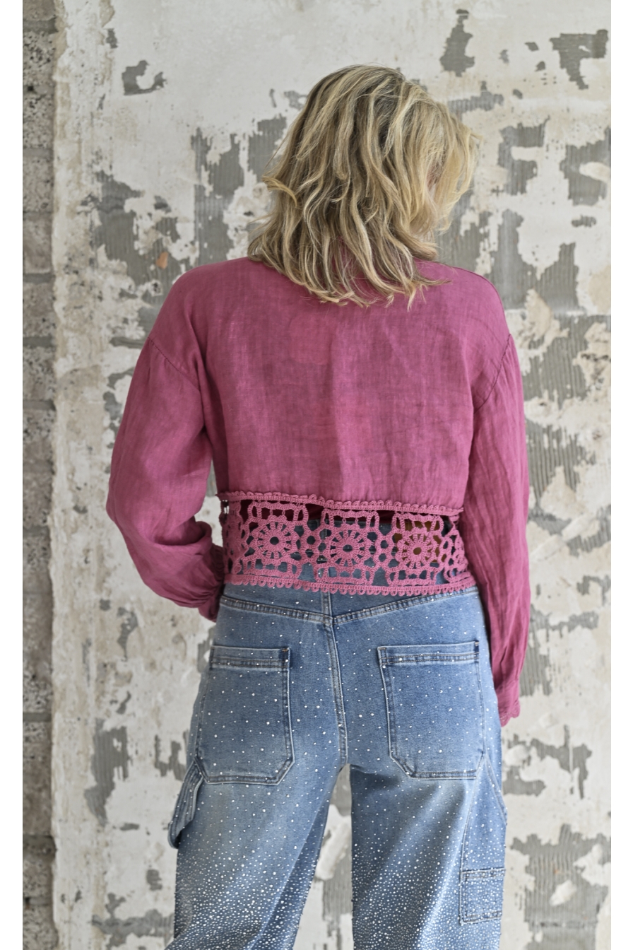 Linnen Top Meau Roze