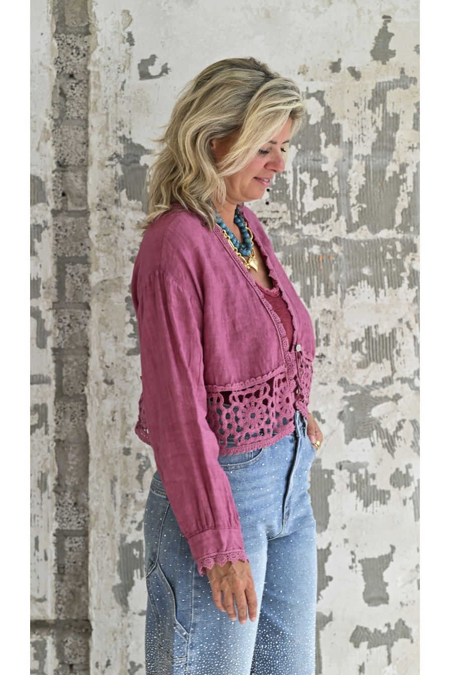 Linnen Top Meau Roze