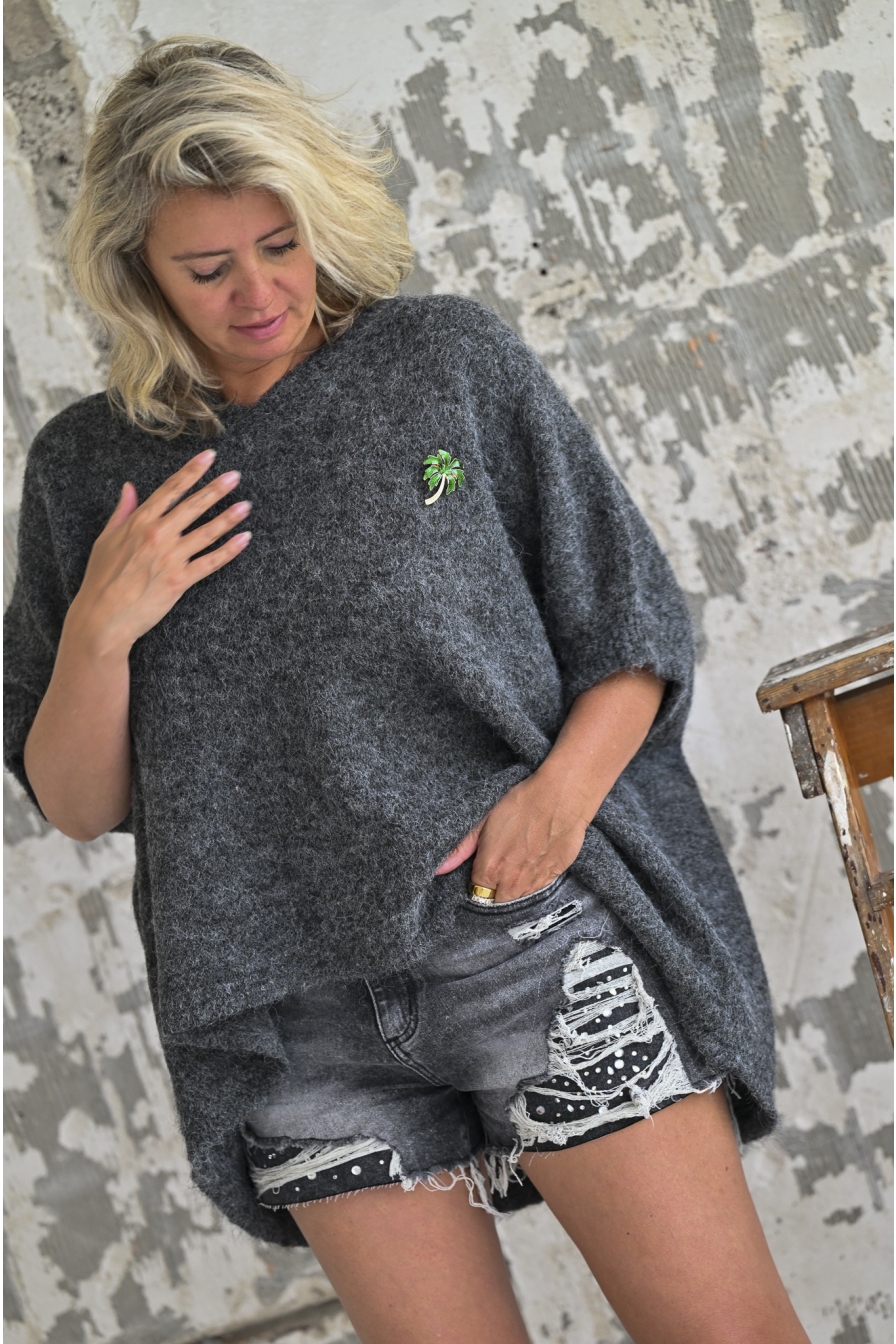 Oversized Trui LOU Donkergrijs