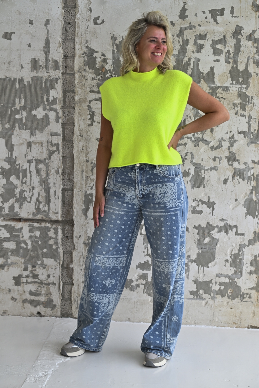 Turtle Neck Gilet Geel