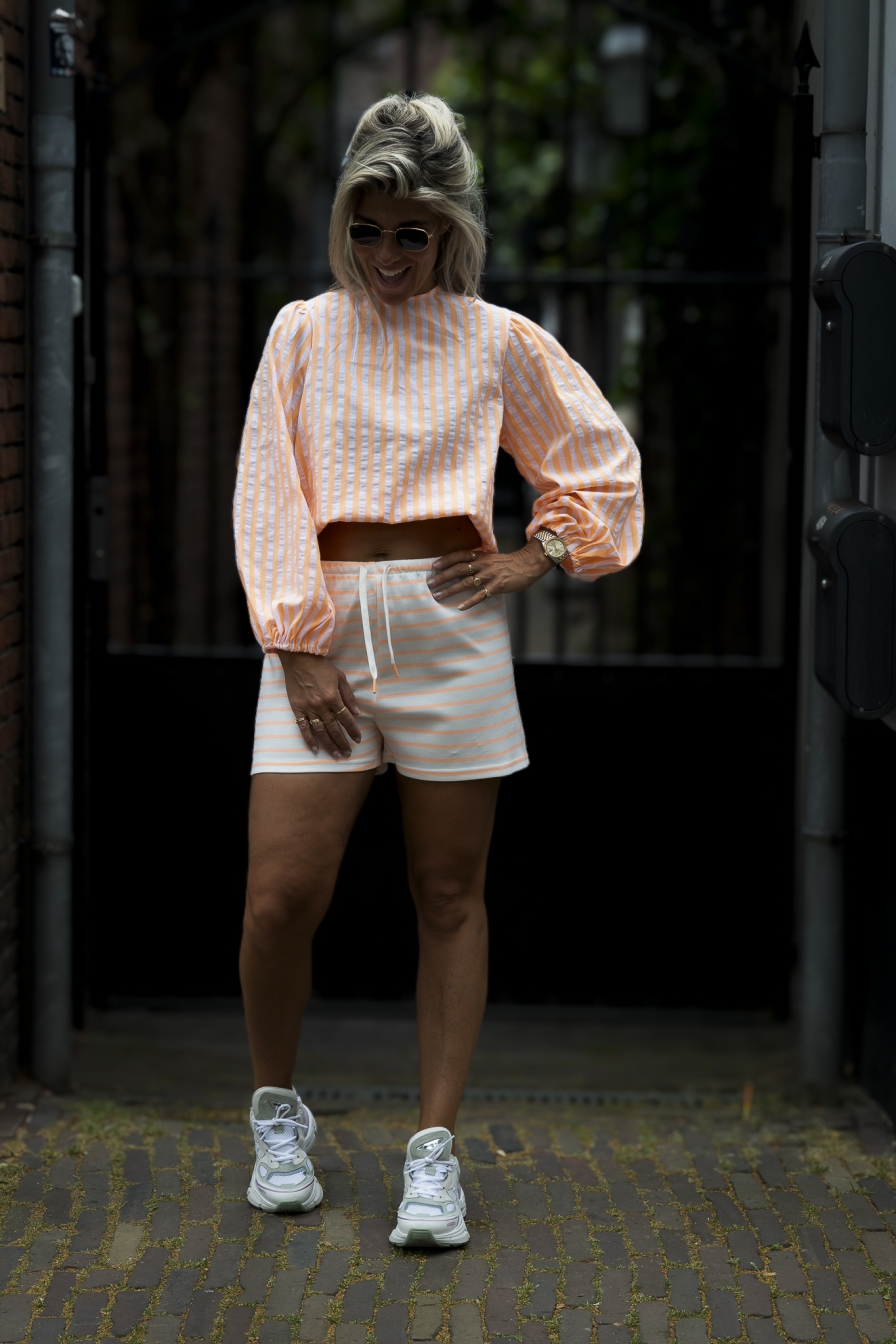 Jogging Short Wit-Oranje