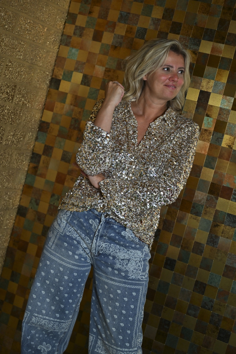 Glitter Blouse Goud