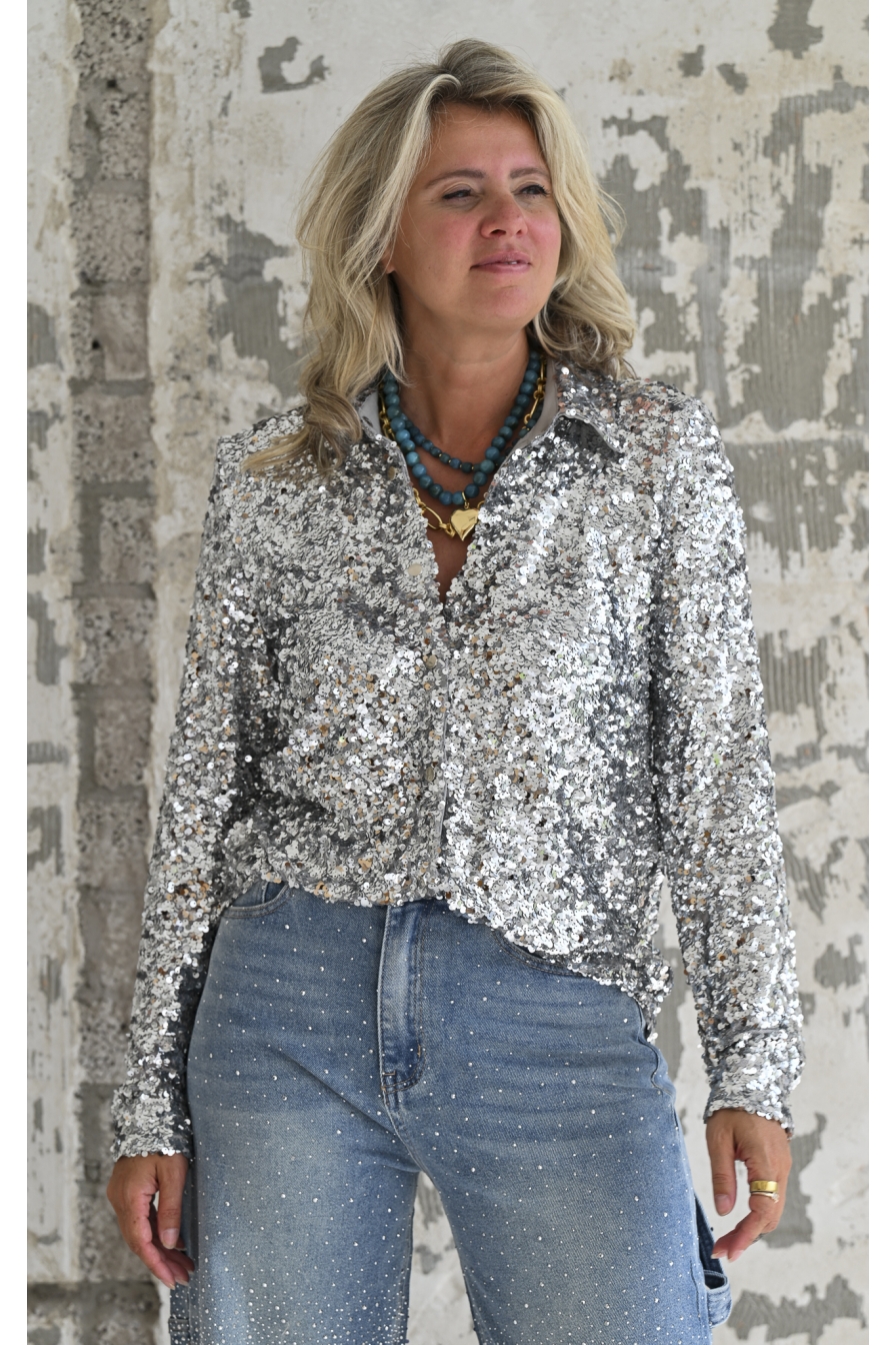 Glitter Blouse Zilver