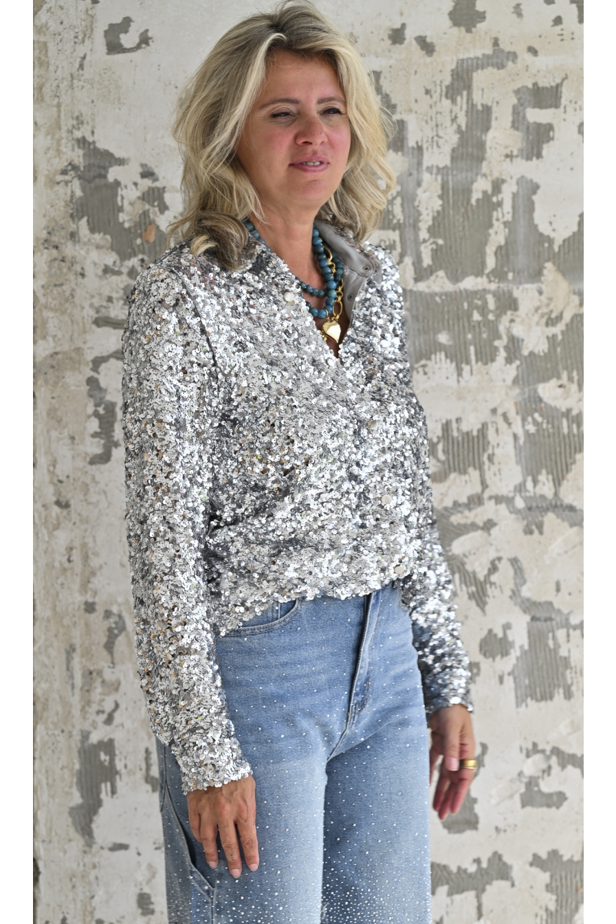 Glitter Blouse Zilver