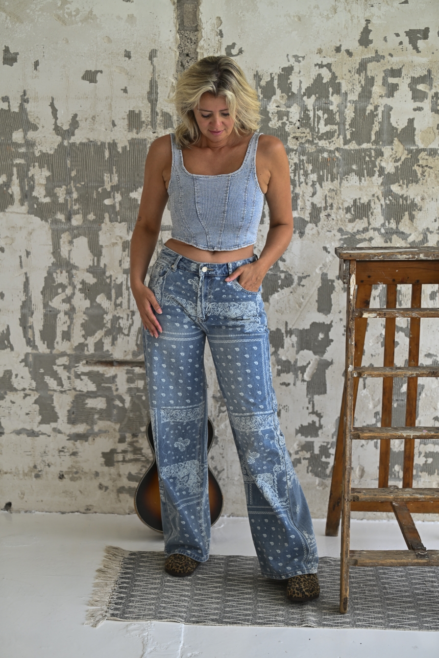 Jeans Bandana Print