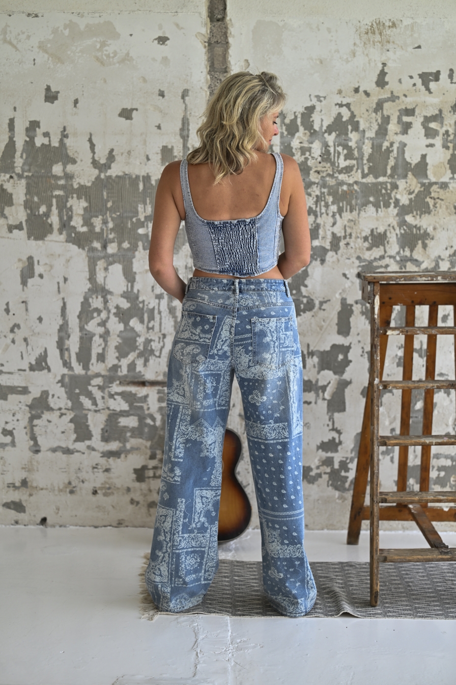 Jeans Bandana Print