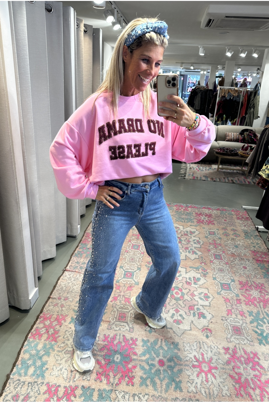 Sweater NO DRAMA Roze