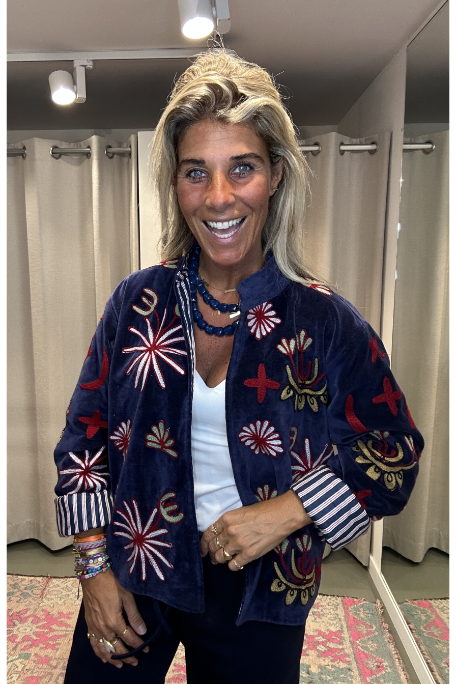 Jacket Velvet Donkerblauw