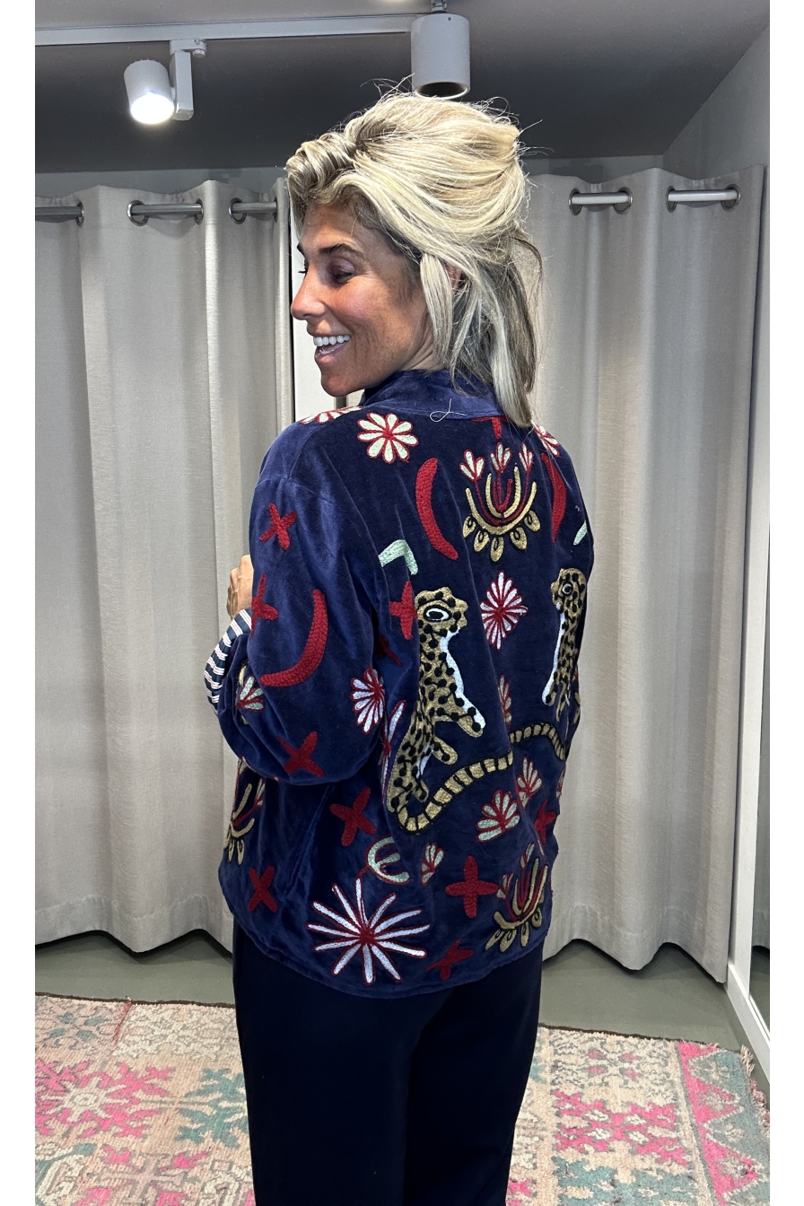 Jacket Velvet Donkerblauw