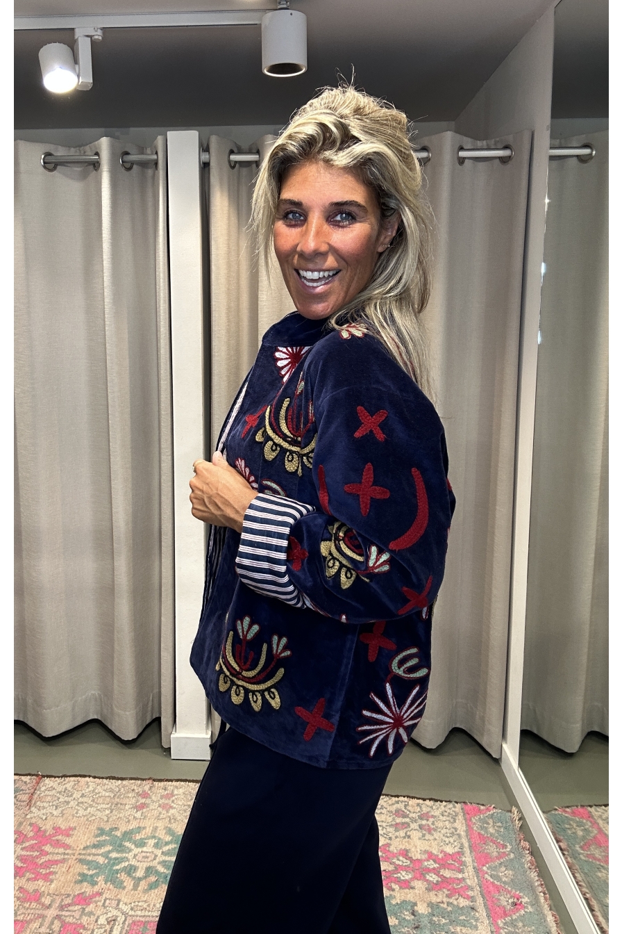 Jacket Velvet Donkerblauw