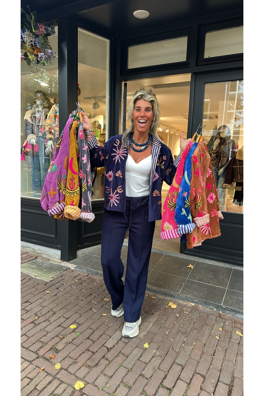 Jacket Velvet Donkerblauw