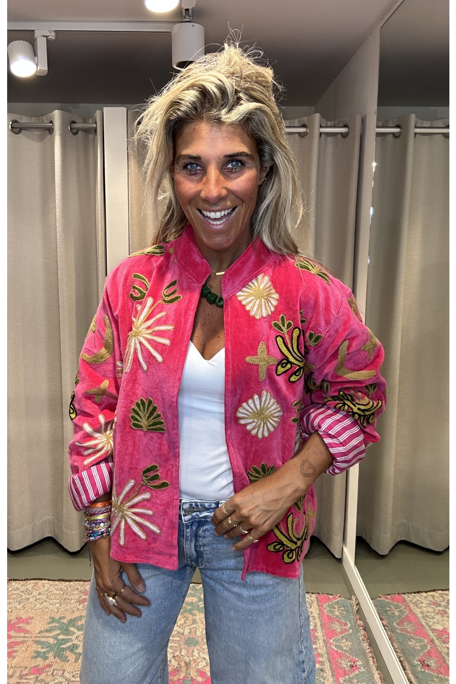 Jacket Velvet Fuchsia
